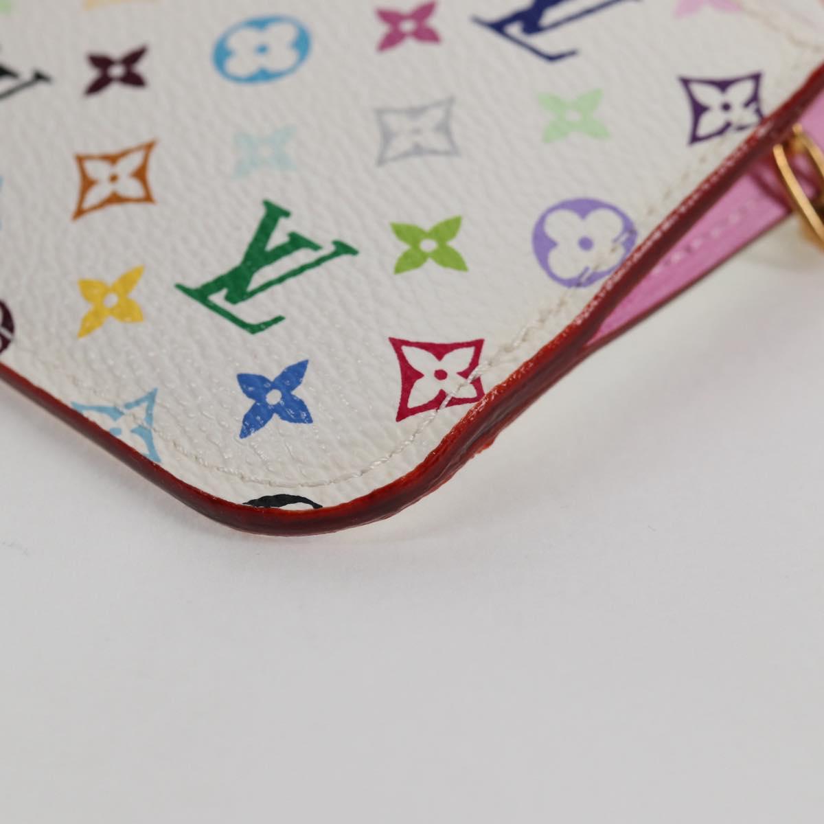 LOUIS VUITTON Monogram Multicolor Pochette Cles NM White M93734 LV Auth 125425V