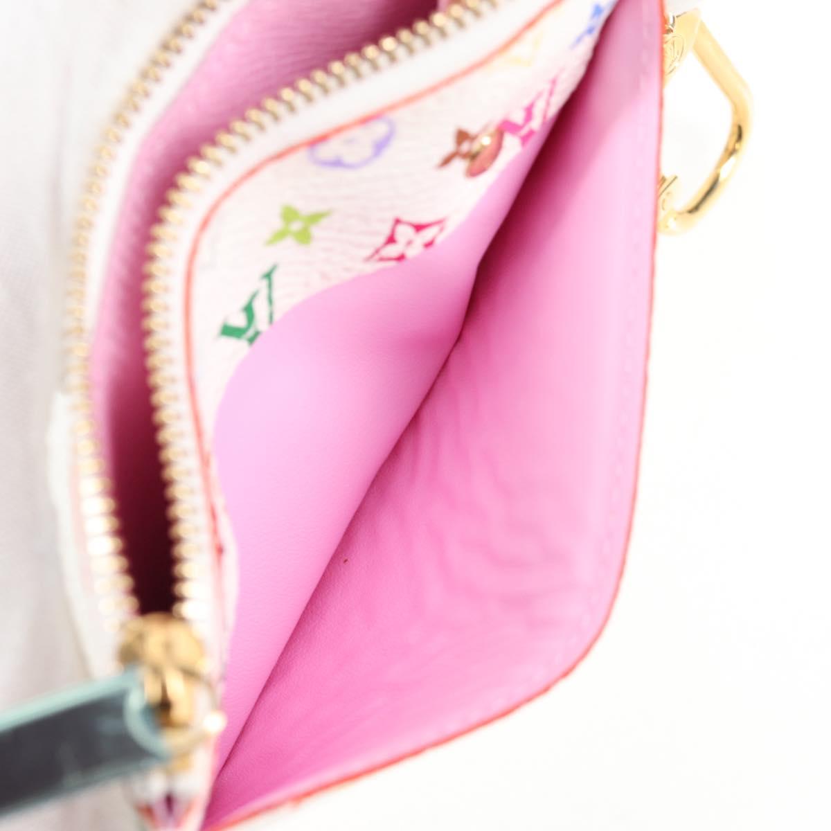 LOUIS VUITTON Monogram Multicolor Pochette Cles NM White M93734 LV Auth 125425V