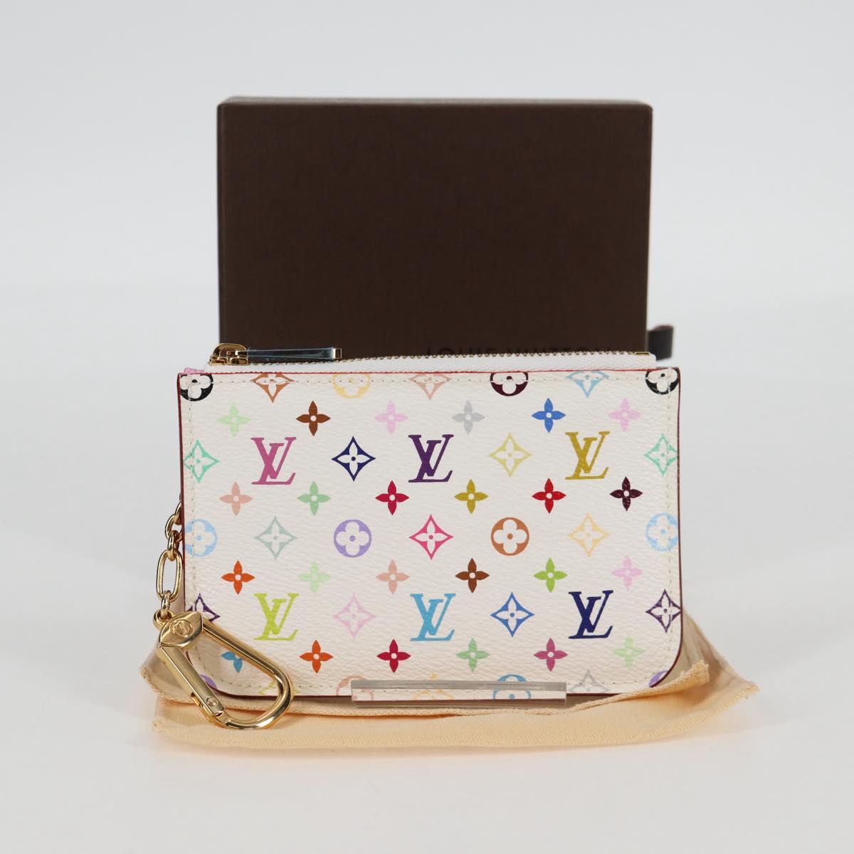 LOUIS VUITTON Monogram Multicolor Pochette Cles NM White M93734 LV Auth 125425V