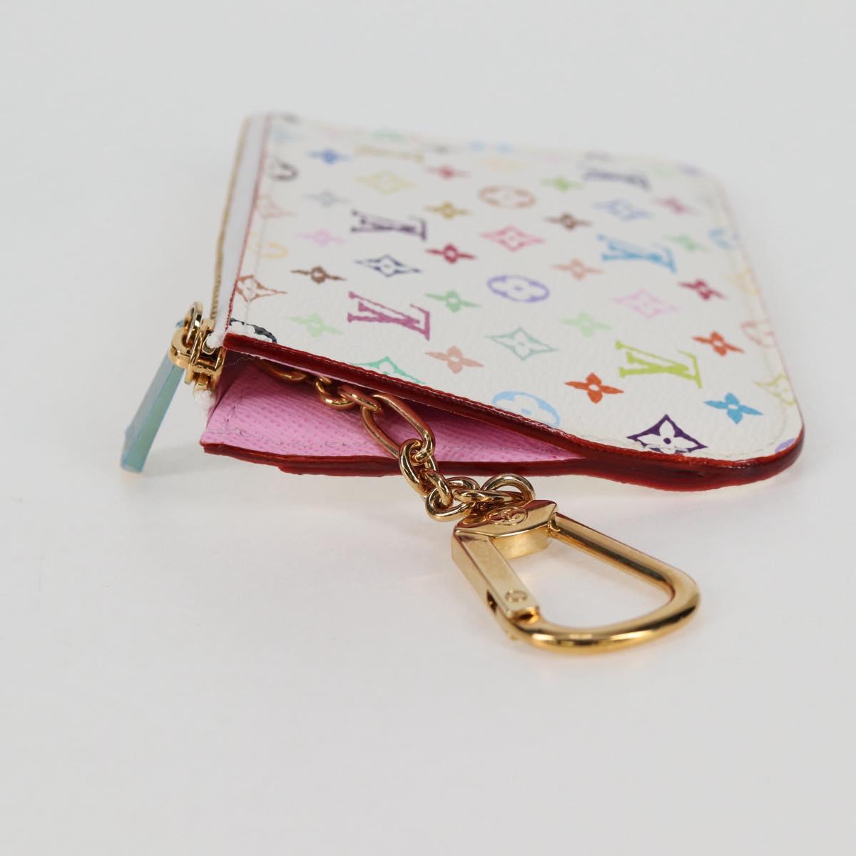 LOUIS VUITTON Monogram Multicolor Pochette Cles NM White M93734 LV Auth 125425V