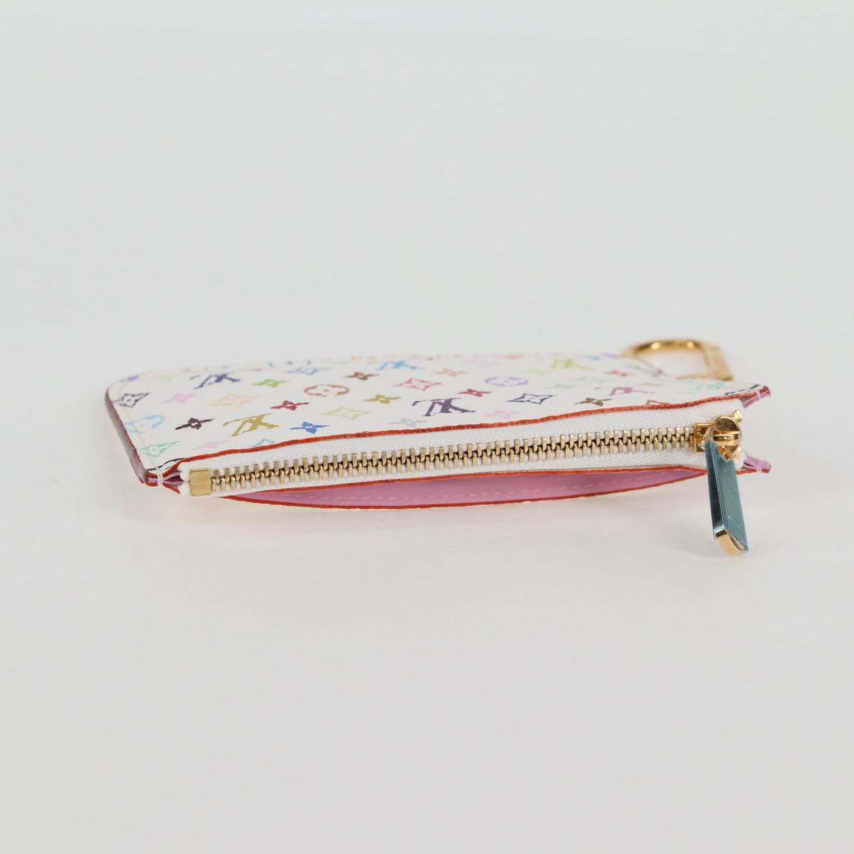 LOUIS VUITTON Monogram Multicolor Pochette Cles NM White M93734 LV Auth 125425V