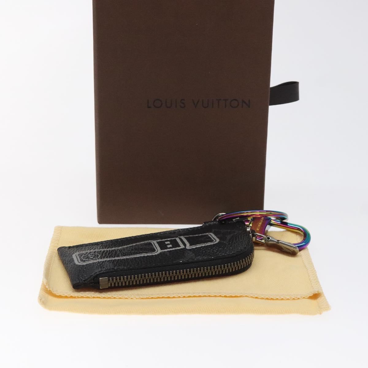 LOUIS VUITTON Monogram Eclipse Porte Cles Etoui Coin Purse MP1856 LV Auth 125429
