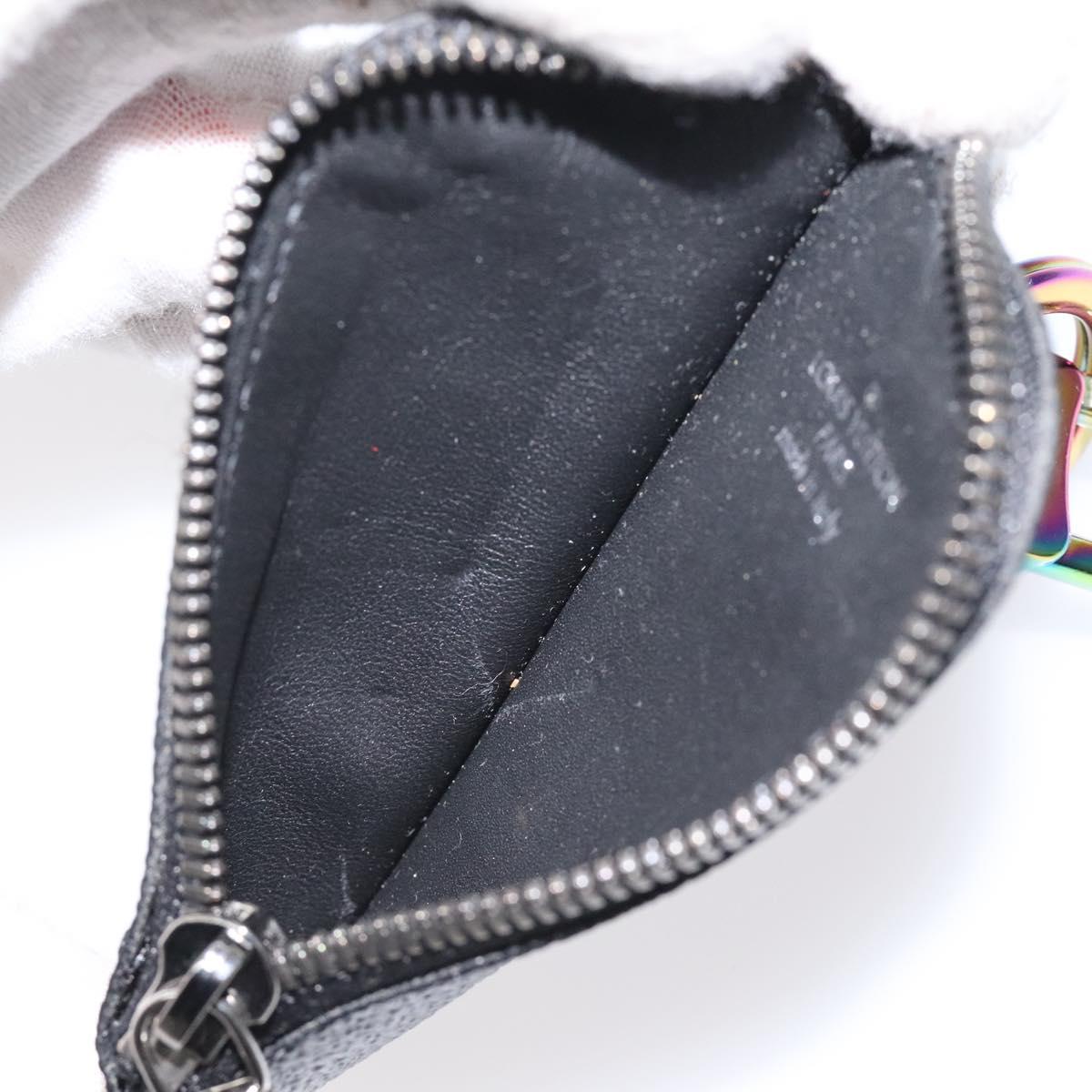LOUIS VUITTON Monogram Eclipse Porte Cles Etoui Coin Purse MP1856 LV Auth 125429