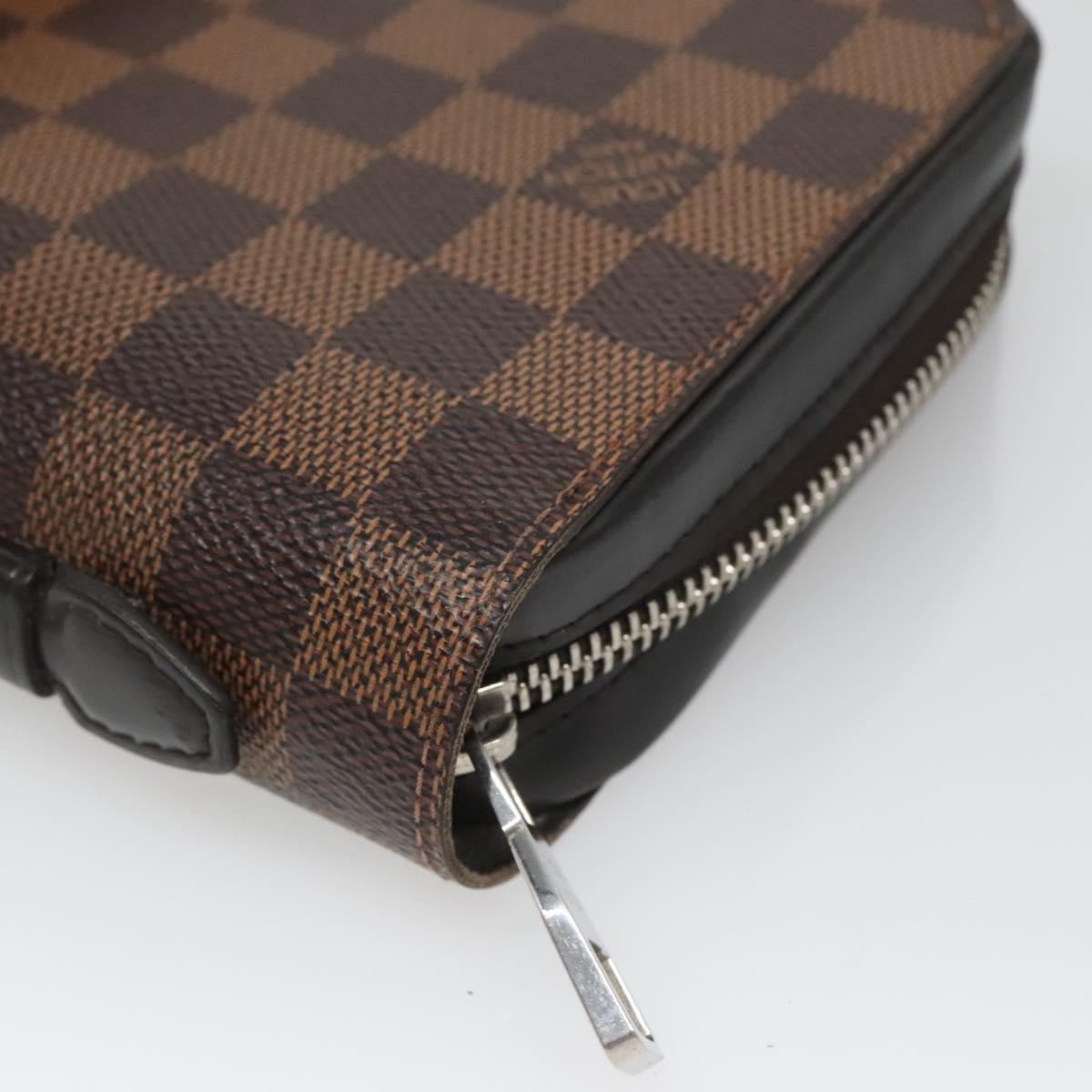 LOUIS VUITTON Damier Ebene Zippy XL Wallet N63284 LV Auth 125430