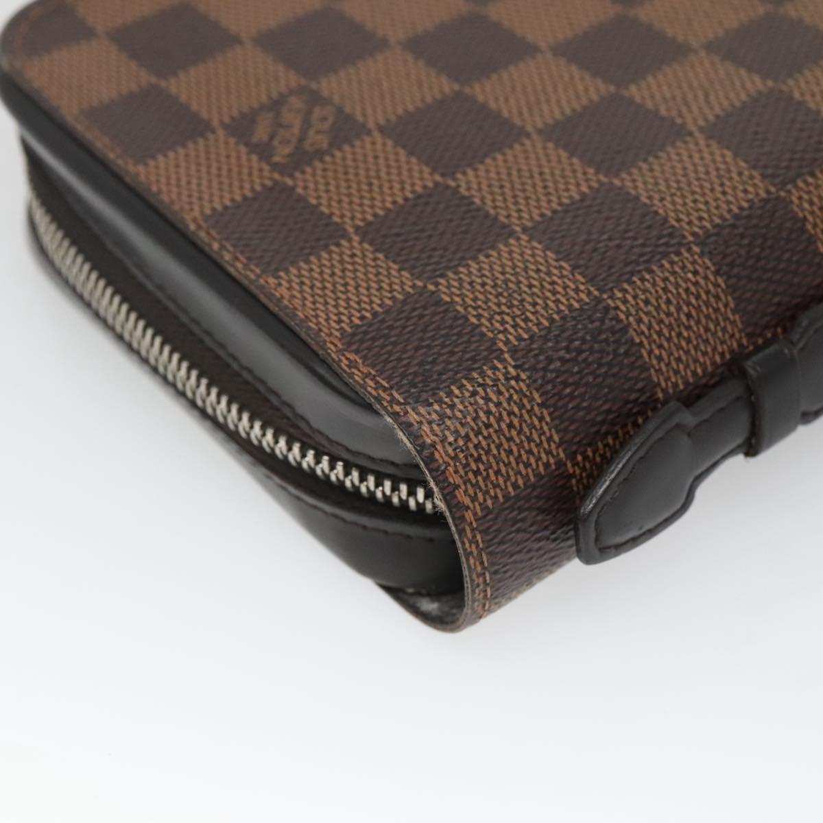 LOUIS VUITTON Damier Ebene Zippy XL Wallet N63284 LV Auth 125430