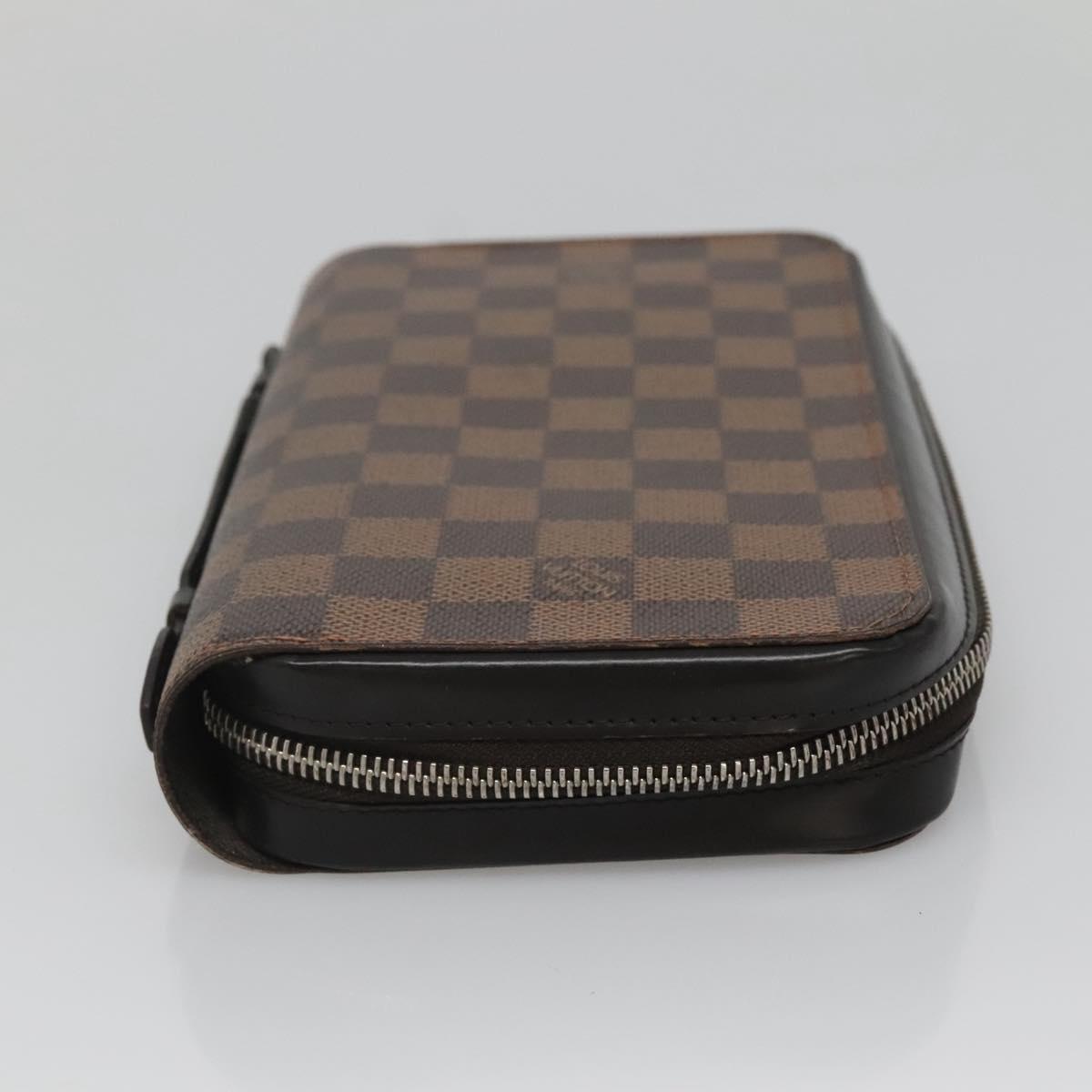 LOUIS VUITTON Damier Ebene Zippy XL Wallet N63284 LV Auth 125430