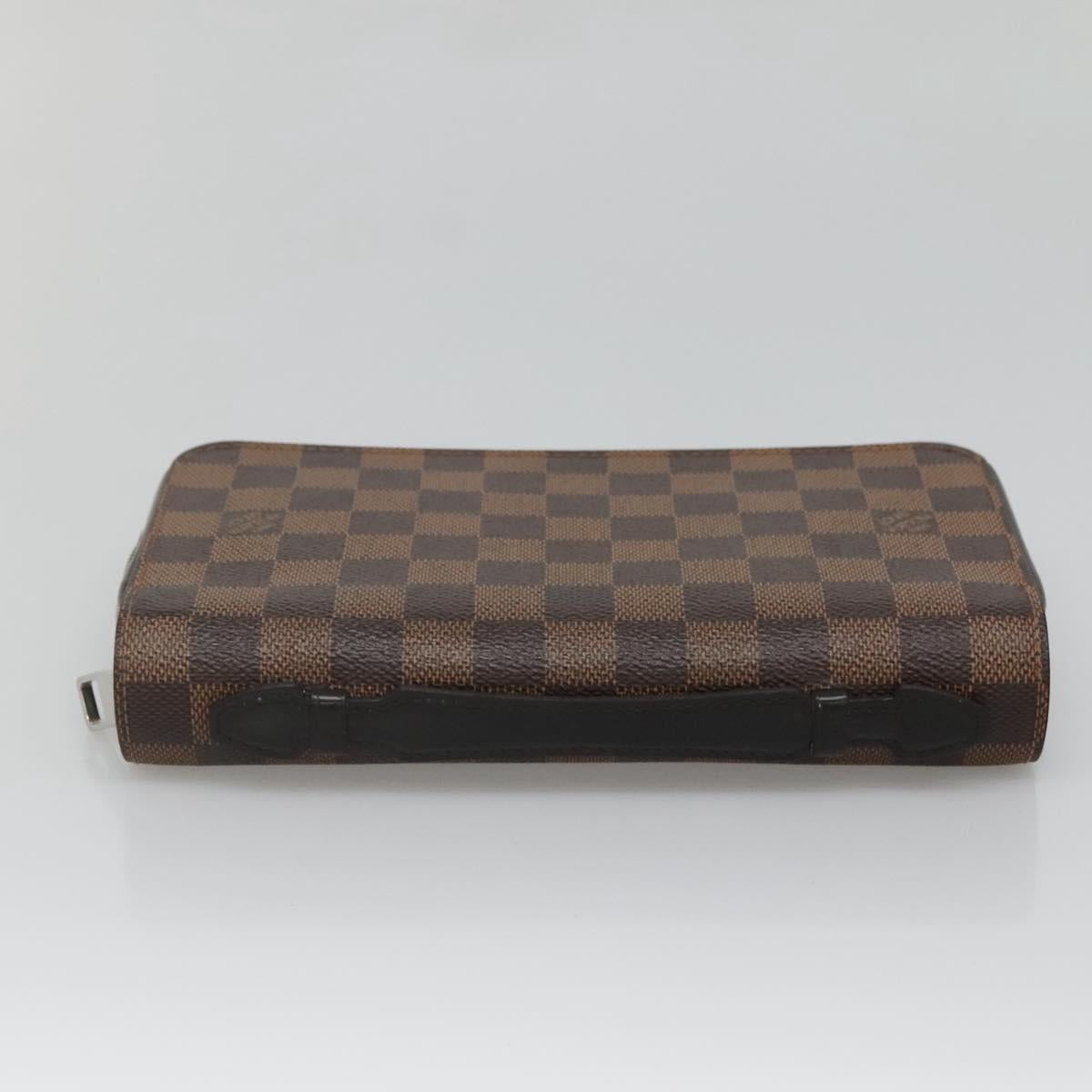 LOUIS VUITTON Damier Ebene Zippy XL Wallet N63284 LV Auth 125430