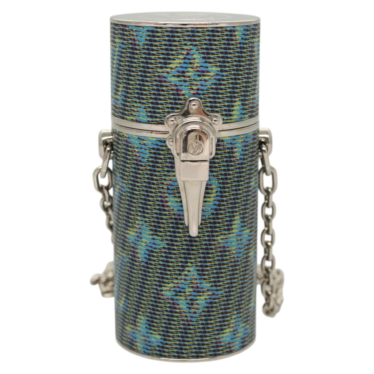 LOUIS VUITTON Monogram LV Pop Chain Lipstick Case Blue MP2536 LV Auth 125431