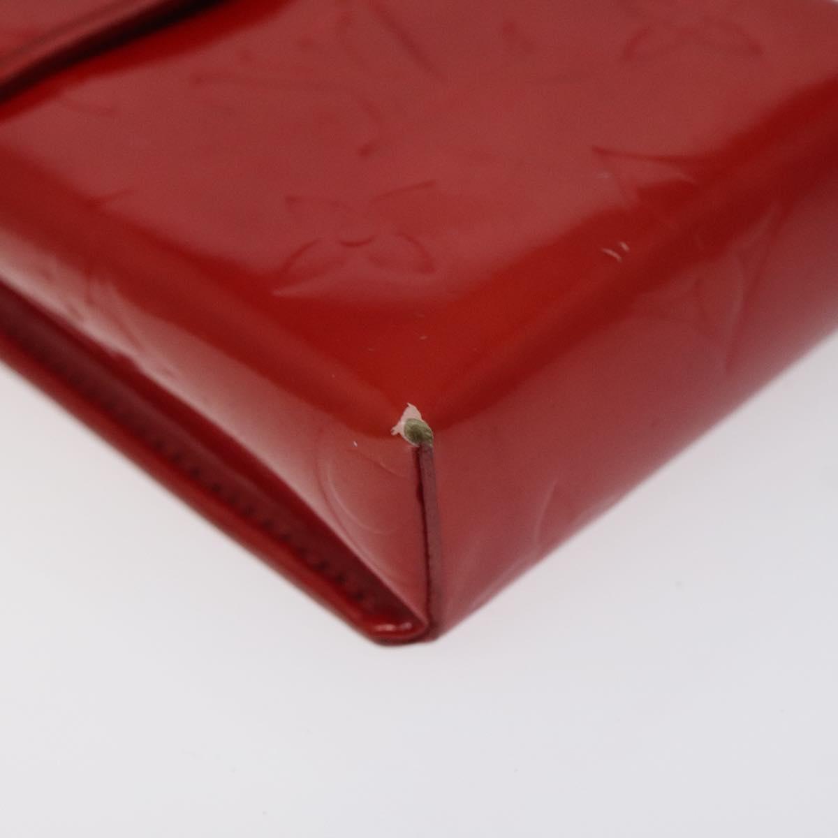 LOUIS VUITTON Monogram Vernis Green Cigarette Case Red M91155 LV Auth 125436