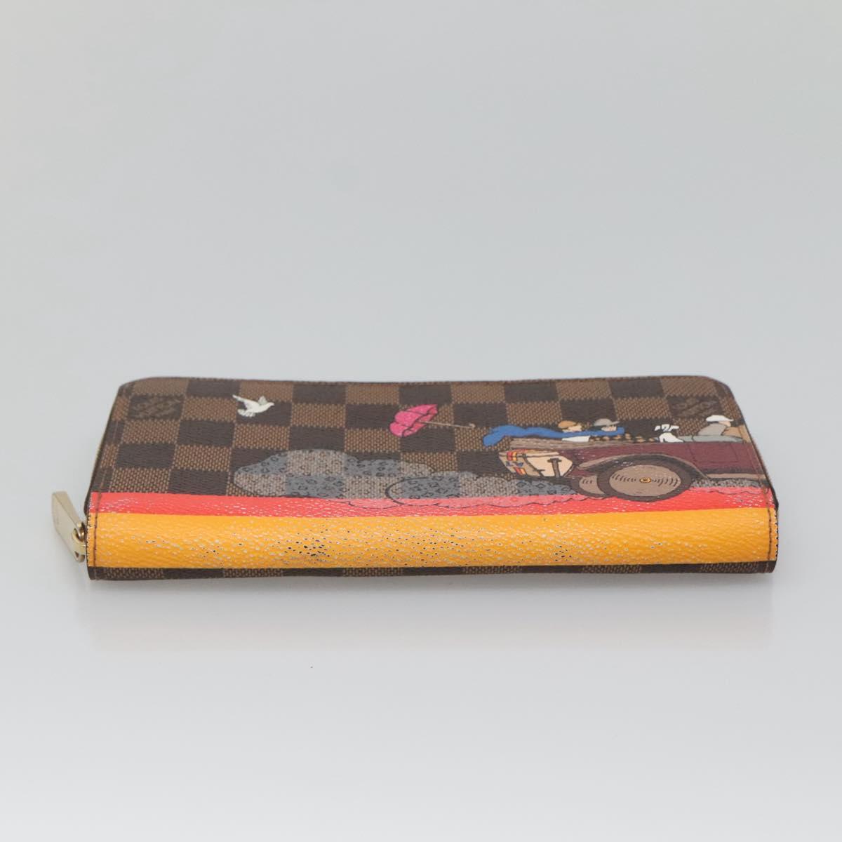 LOUIS VUITTON Damier Evasion Zippy Wallet Long Wallet N61240 LV Auth 125449