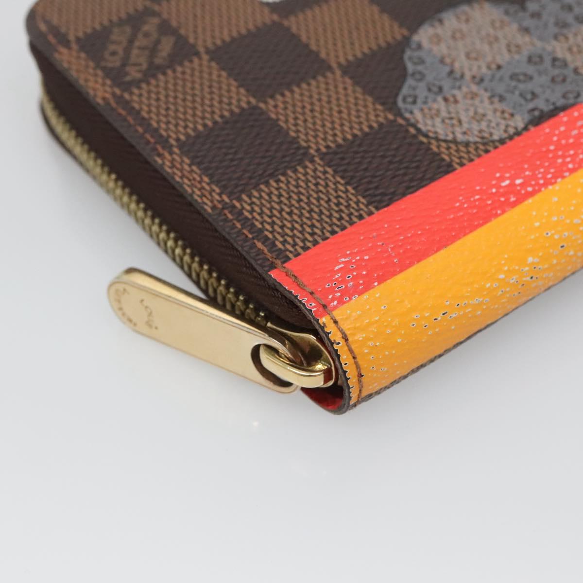 LOUIS VUITTON Damier Evasion Zippy Wallet Long Wallet N61240 LV Auth 125449