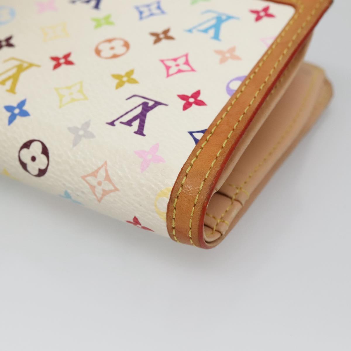 LOUIS VUITTON Multicolor Portefeuille Viennois Wallet White M92987 Auth 125462