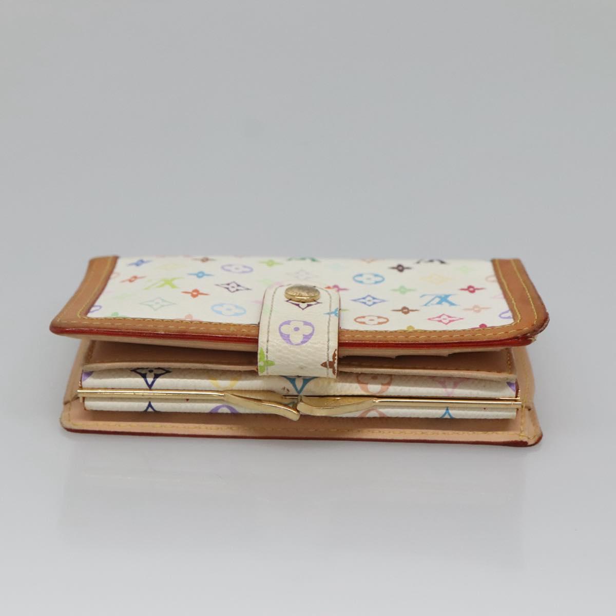 LOUIS VUITTON Multicolor Portefeuille Viennois Wallet White M92987 Auth 125462
