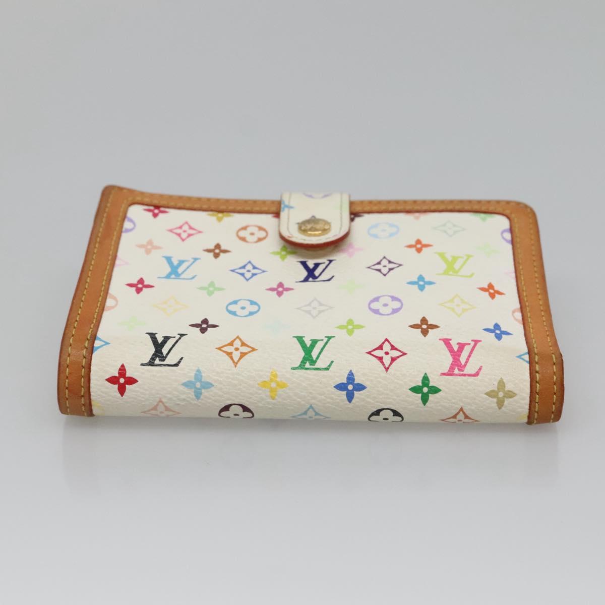 LOUIS VUITTON Multicolor Portefeuille Viennois Wallet White M92987 Auth 125462