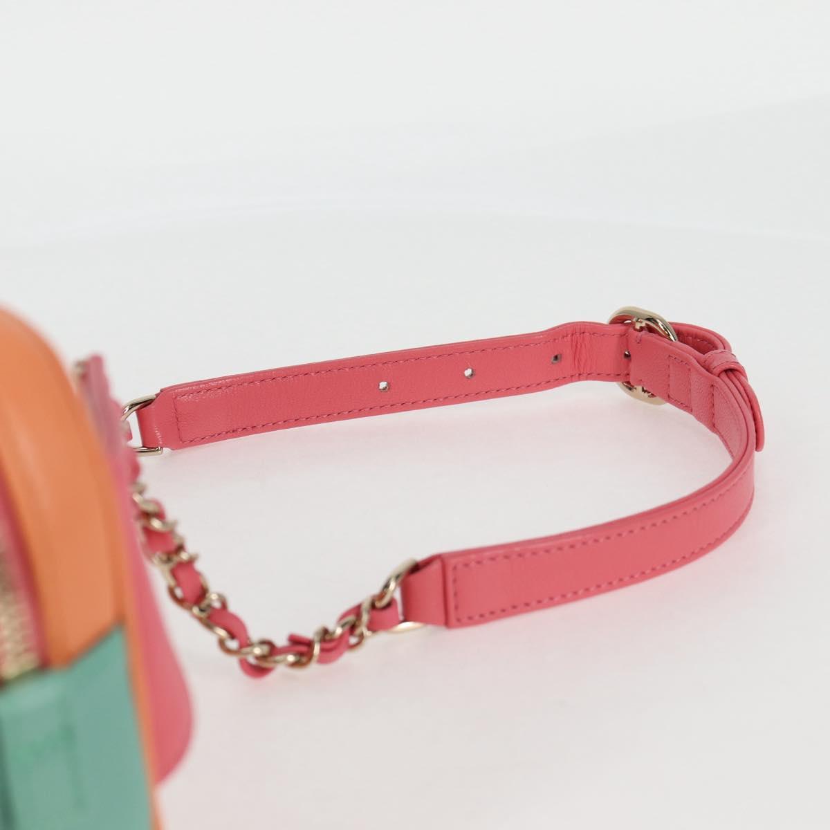 CHANEL Matelasse Chain Waist bag Leather Pink Gold CC Auth 125467SAM