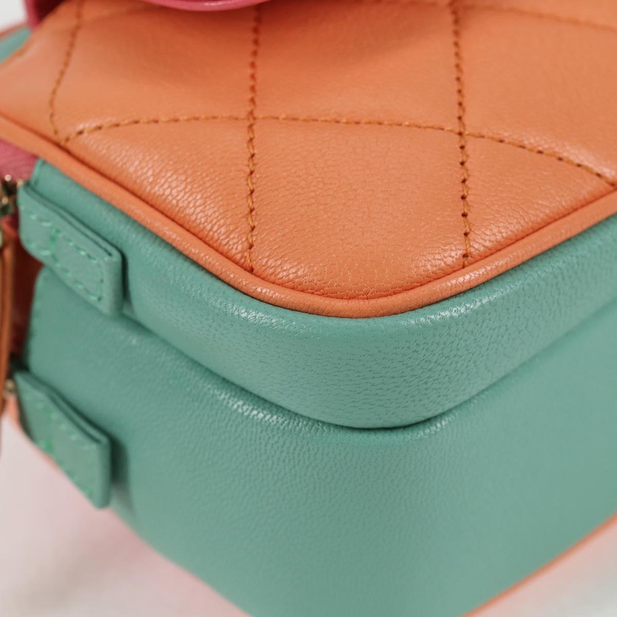 CHANEL Matelasse Chain Waist bag Leather Pink Gold CC Auth 125467SAM