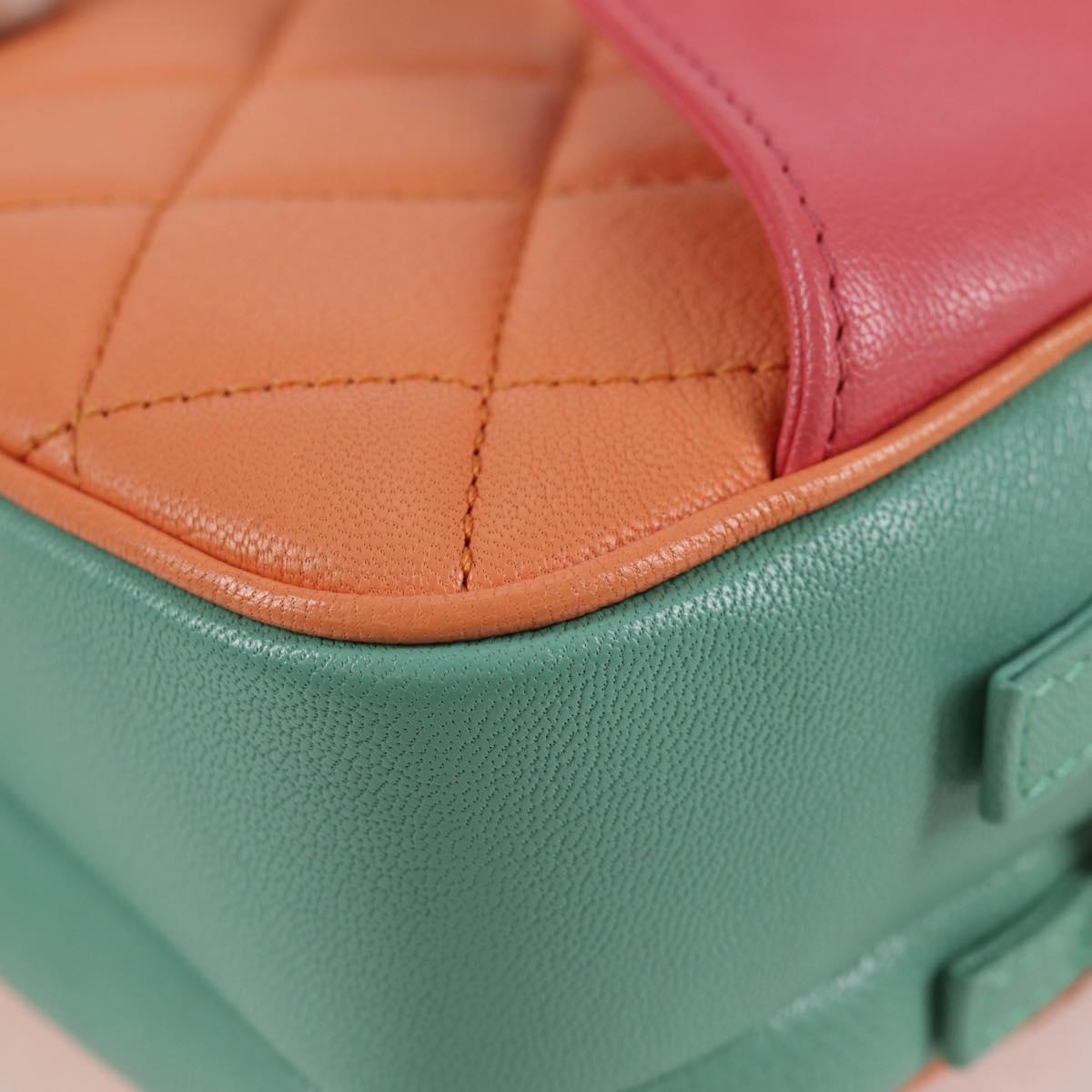 CHANEL Matelasse Chain Waist bag Leather Pink Gold CC Auth 125467SAM