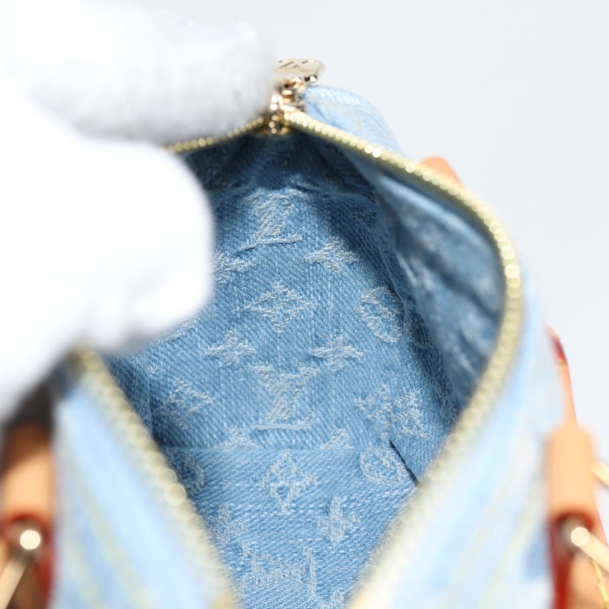 LOUIS VUITTON Monogram Denim Nano Speedy Hand Bag Blue M11212 LV Auth 125482SM