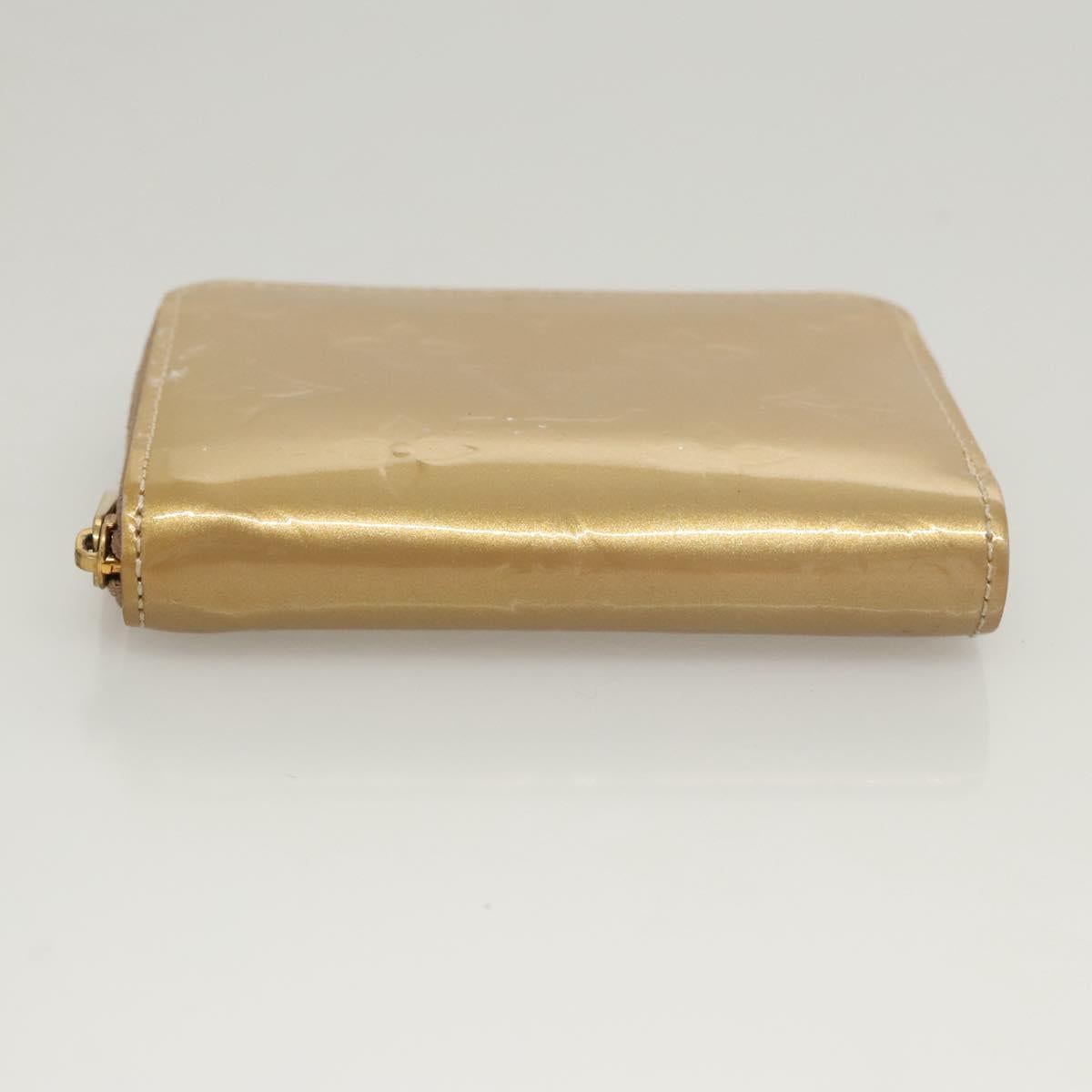 LOUIS VUITTON Vernis Zippy Coin Purse Coin Purse Beige Poodle M91762 Auth 125494