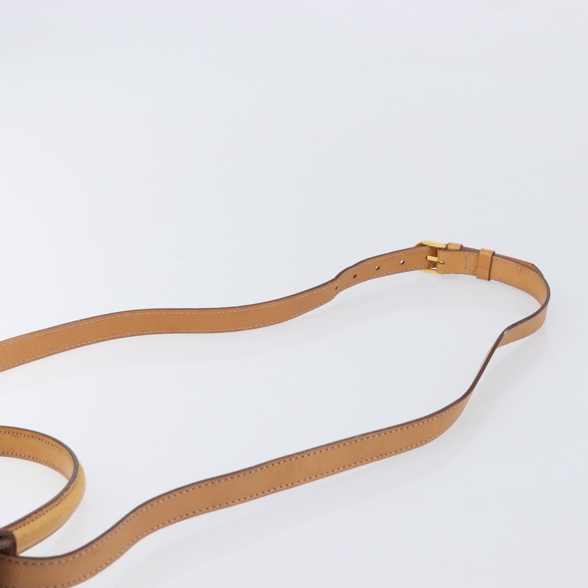CELINE Macadam Canvas Hand Bag PVC Leather 2way Brown Gold Auth 125507