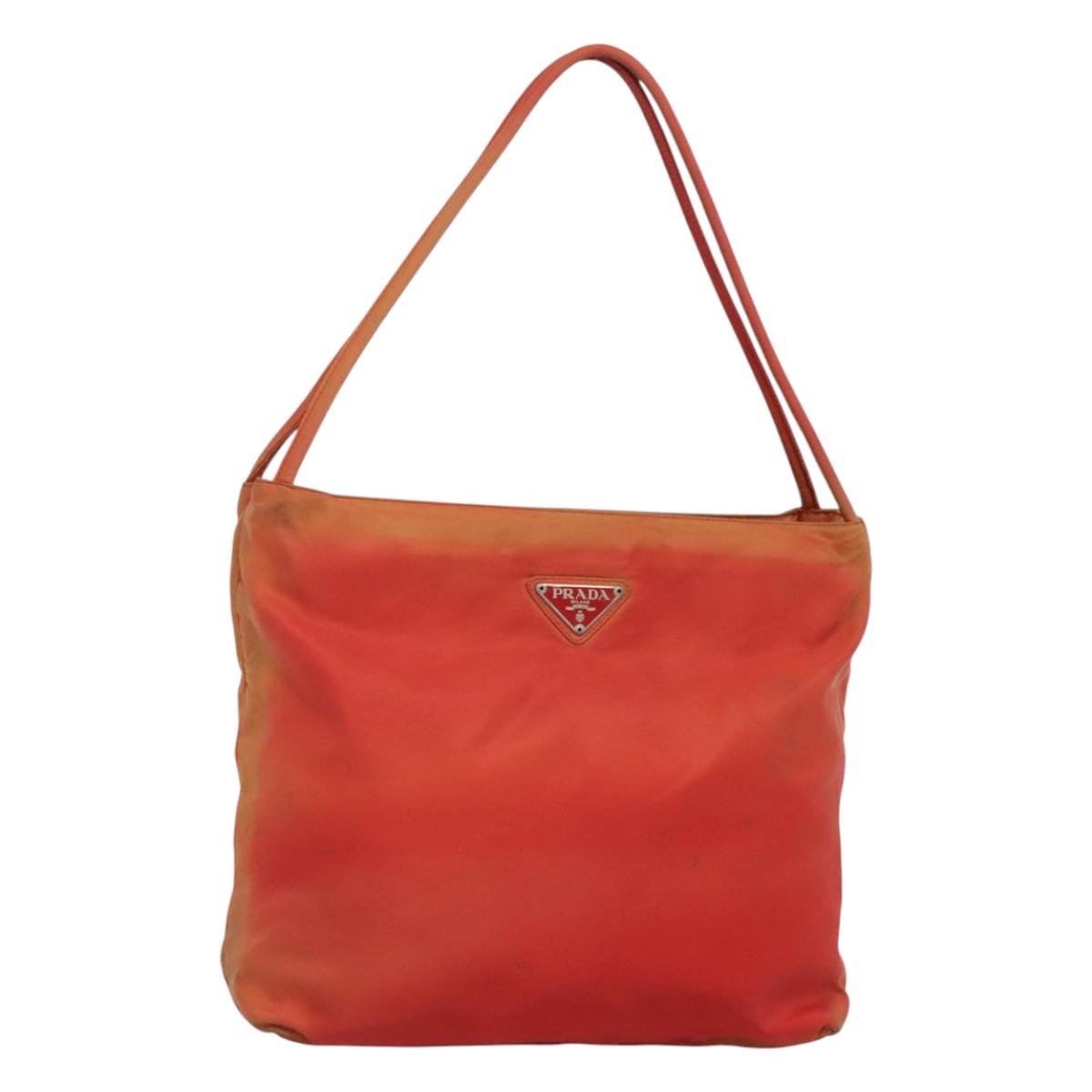 PRADA Tote Bag Nylon Red Auth 125554