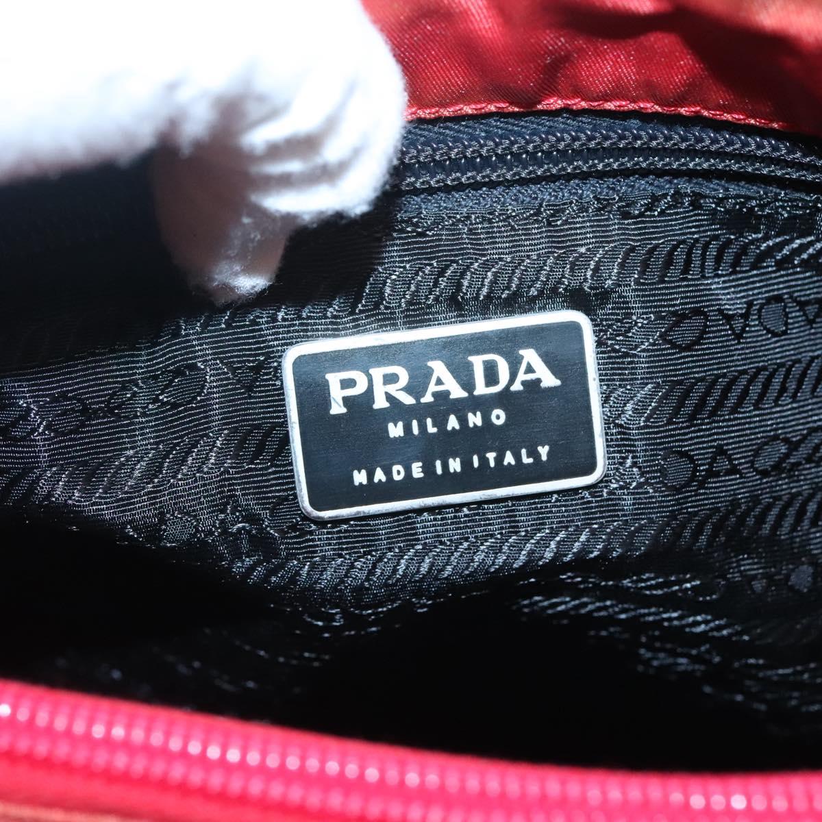 PRADA Tote Bag Nylon Red Auth 125554