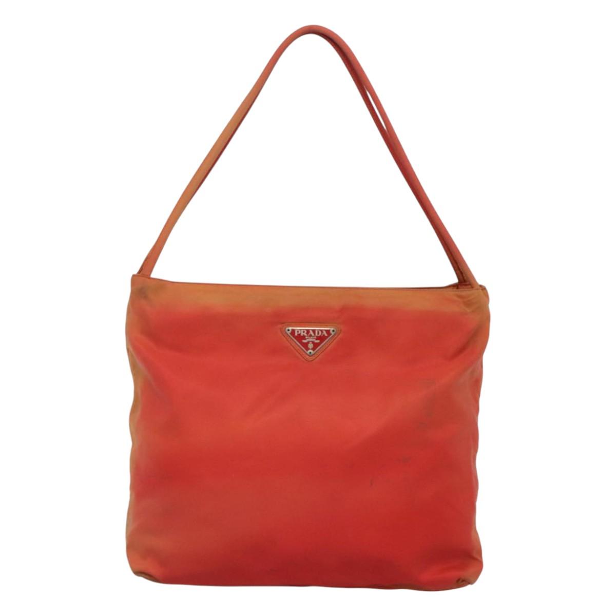 PRADA Tote Bag Nylon Red Auth 125554