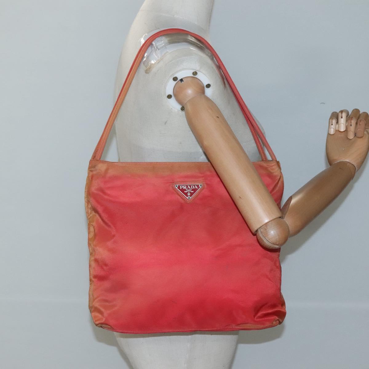 PRADA Tote Bag Nylon Red Auth 125554