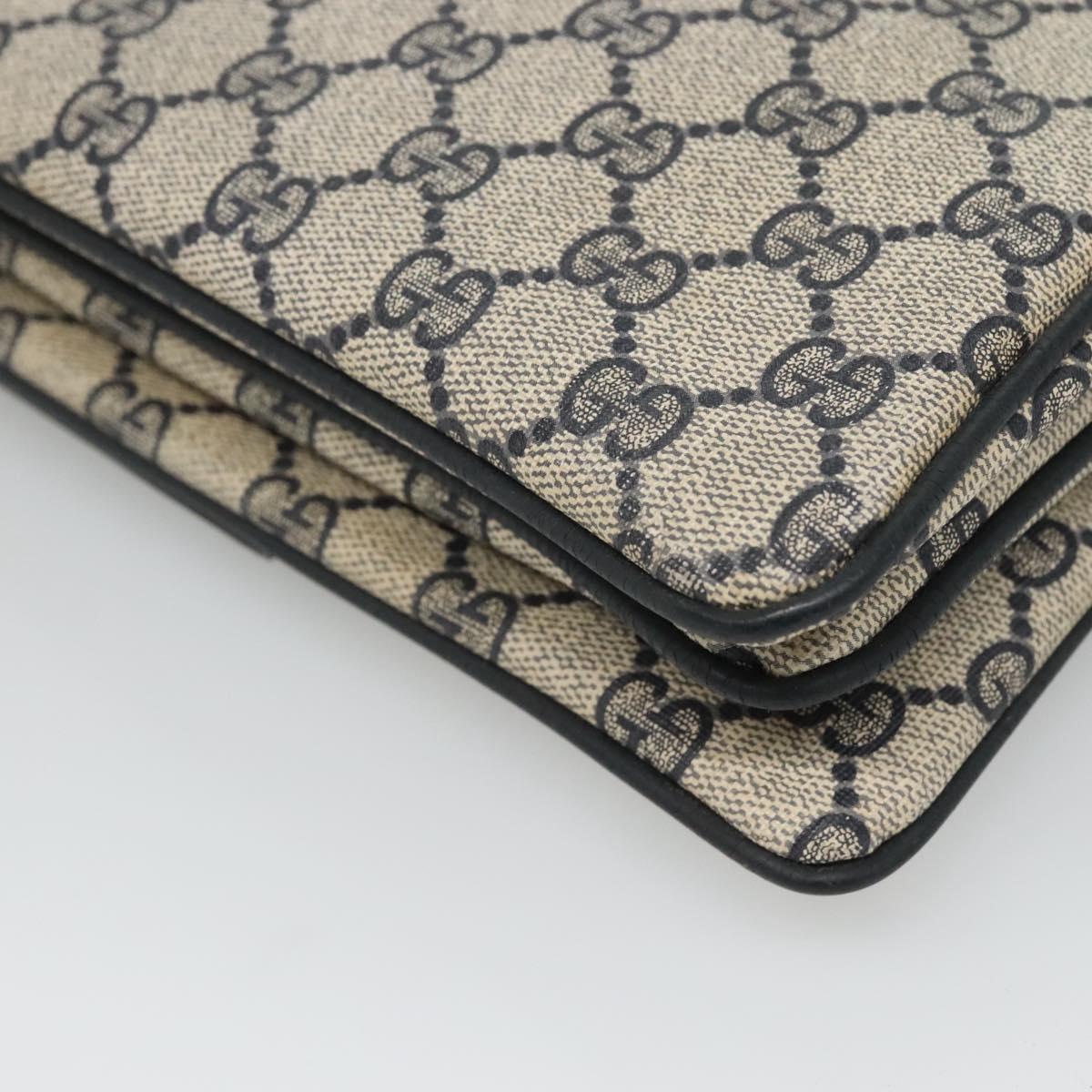 GUCCI GG Supreme Sherry Line Shoulder Bag PVC Navy Gold 49 02 029 Auth 125566