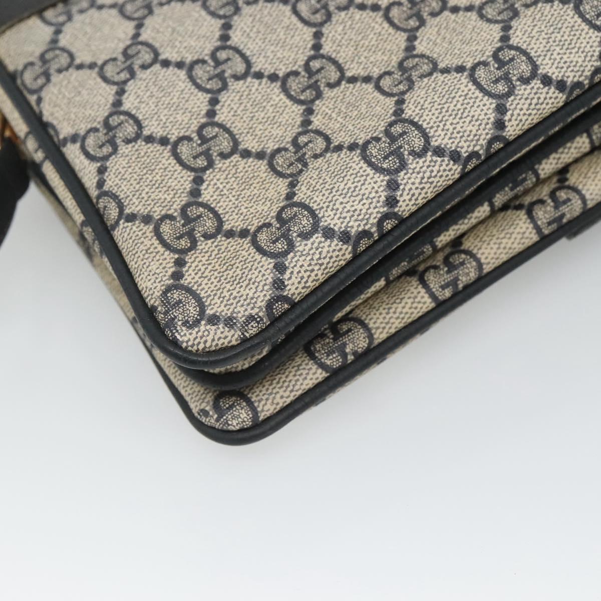GUCCI GG Supreme Sherry Line Shoulder Bag PVC Navy Gold 49 02 029 Auth 125566