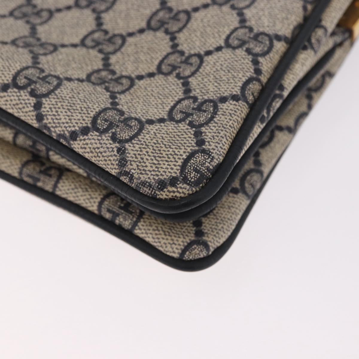 GUCCI GG Supreme Sherry Line Shoulder Bag PVC Navy Gold 49 02 029 Auth 125566