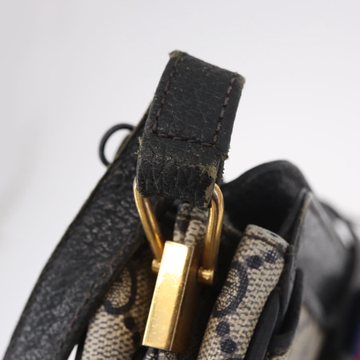 GUCCI GG Supreme Sherry Line Shoulder Bag PVC Navy Gold 49 02 029 Auth 125566