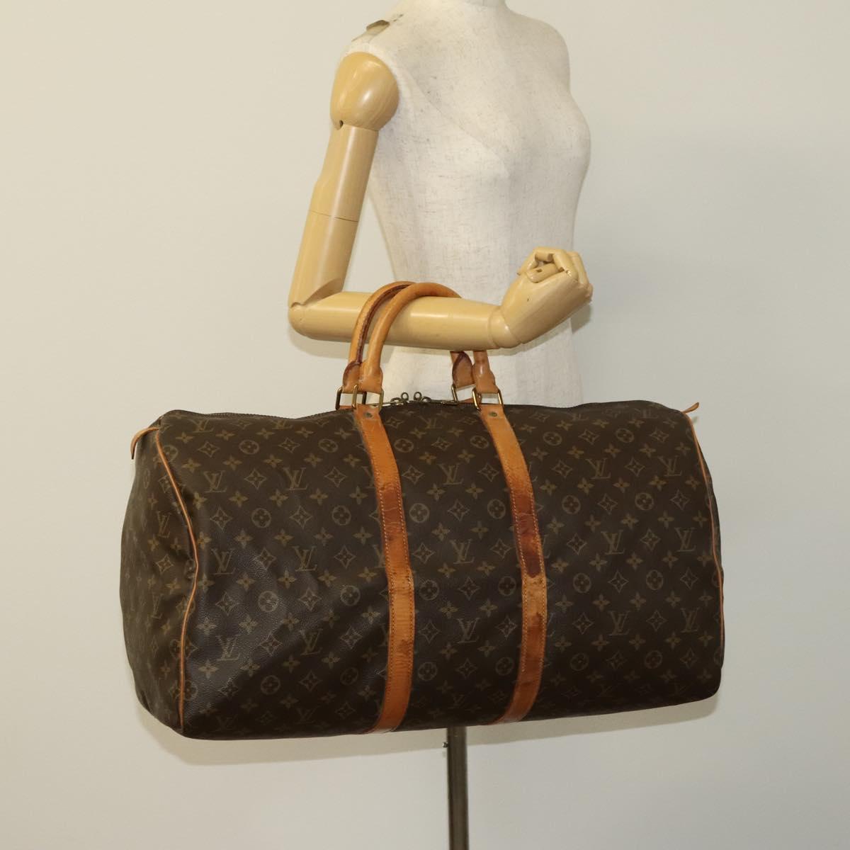 LOUIS VUITTON Monogram Keepall 55 Boston Bag M41424 LV Auth 125572