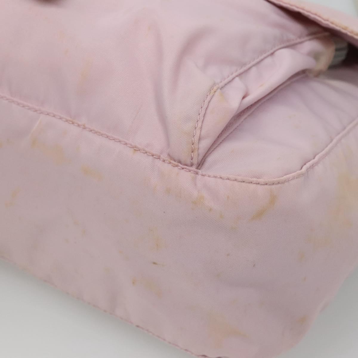 PRADA Shoulder Bag Nylon Pink Silver Auth 125599