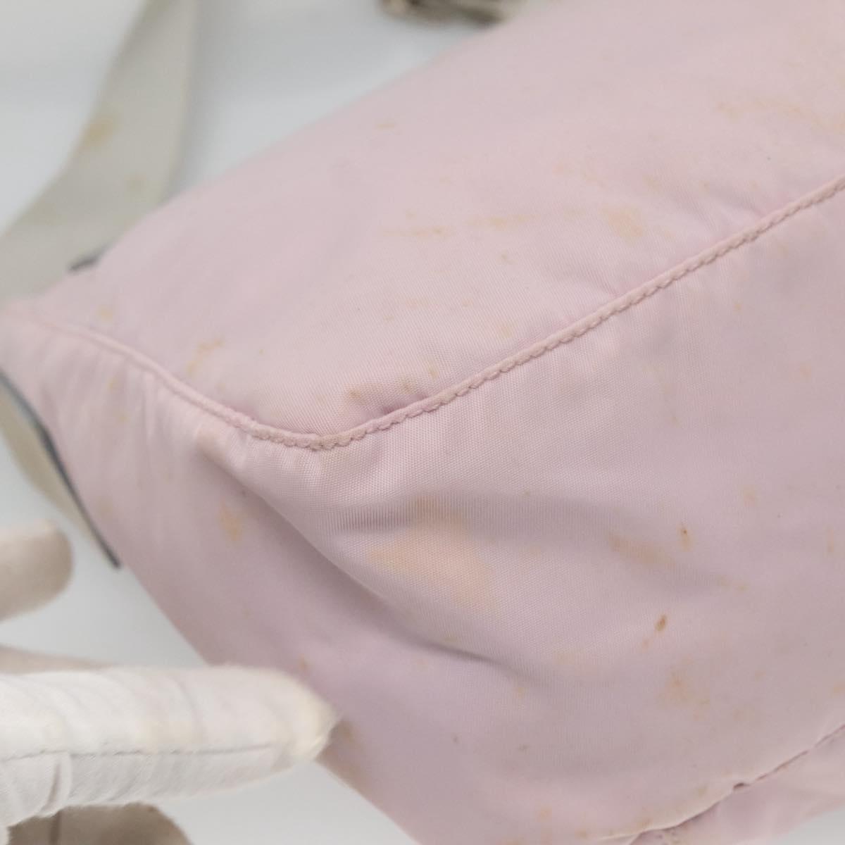PRADA Shoulder Bag Nylon Pink Silver Auth 125599