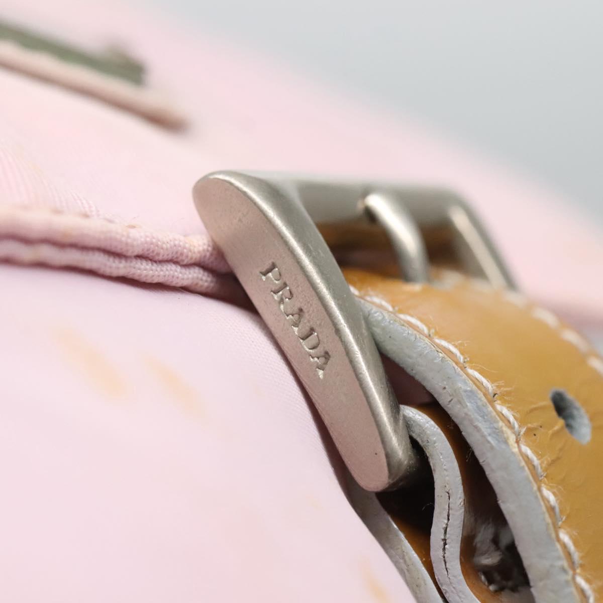PRADA Shoulder Bag Nylon Pink Silver Auth 125599