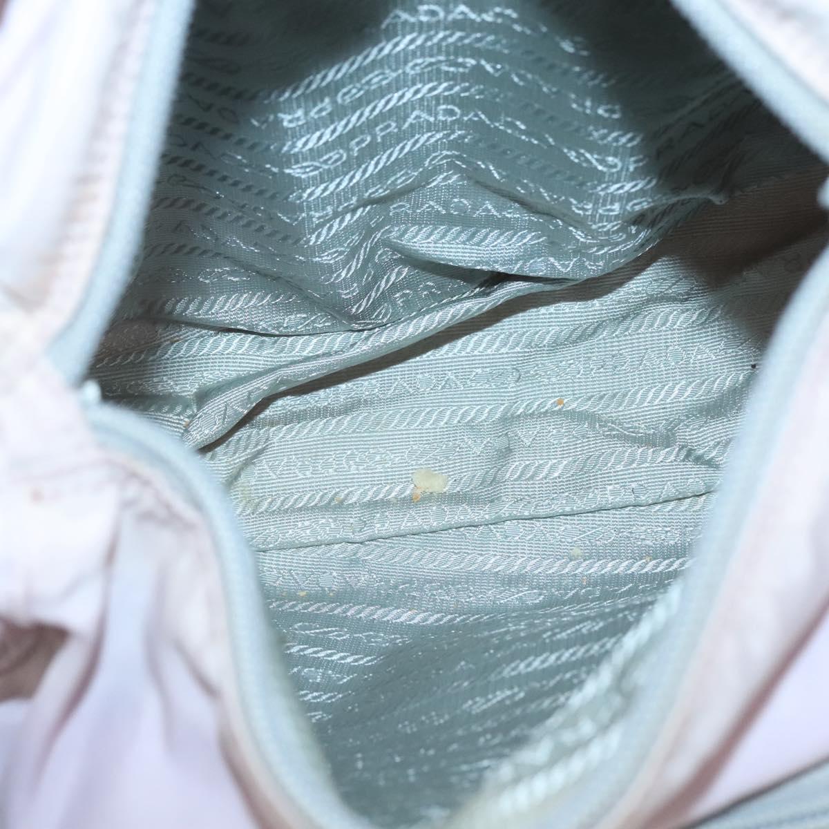 PRADA Shoulder Bag Nylon Pink Silver Auth 125599