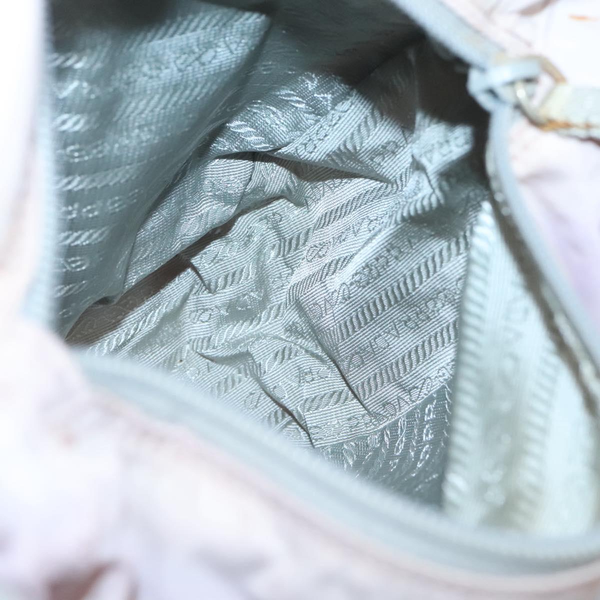 PRADA Shoulder Bag Nylon Pink Silver Auth 125599