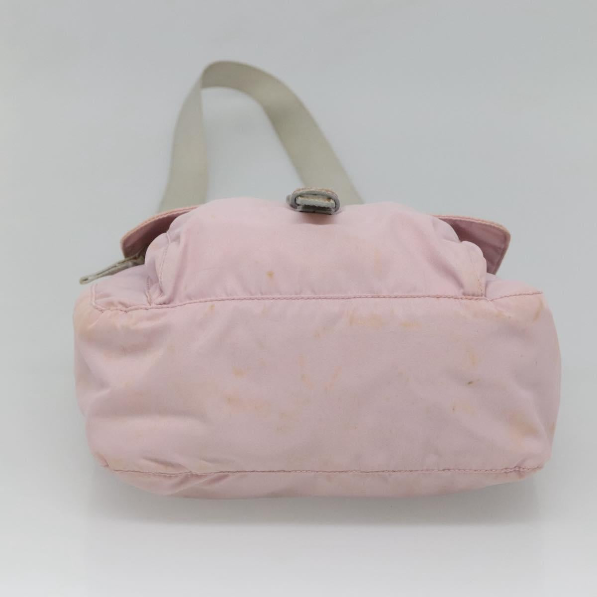 PRADA Shoulder Bag Nylon Pink Silver Auth 125599