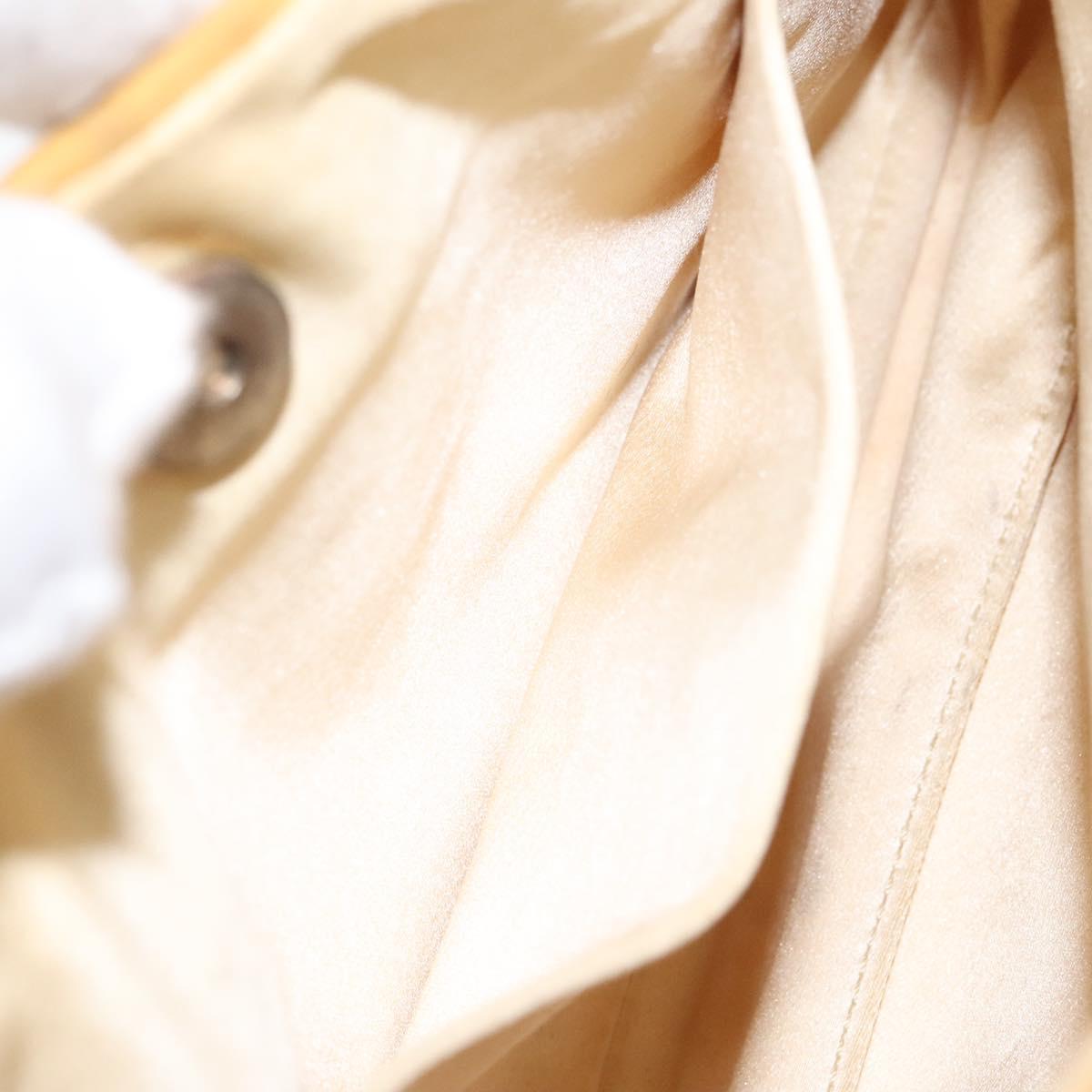 PRADA Chain Shoulder Bag Nylon Yellow Gold Auth 125617