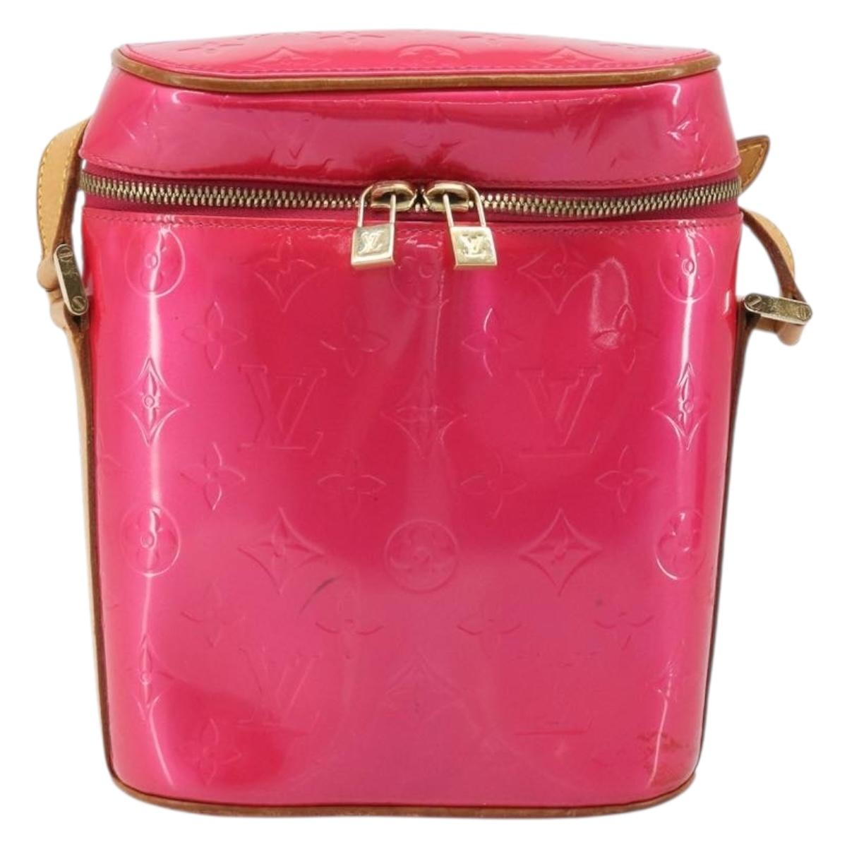 LOUIS VUITTON Monogram Vernis Sullivan Vertical Bag Pink M91259 LV Auth 125628A