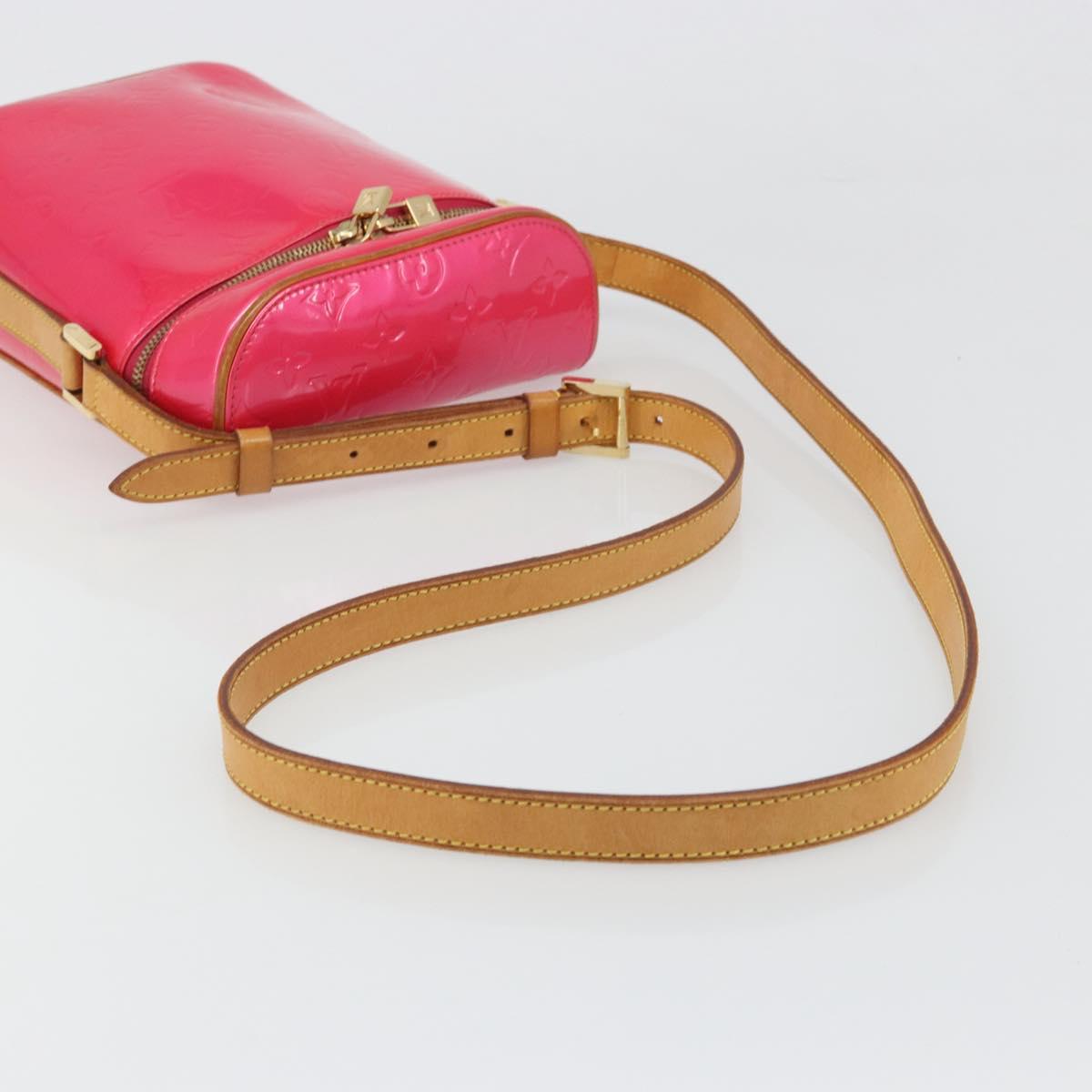 LOUIS VUITTON Monogram Vernis Sullivan Vertical Bag Pink M91259 LV Auth 125628A