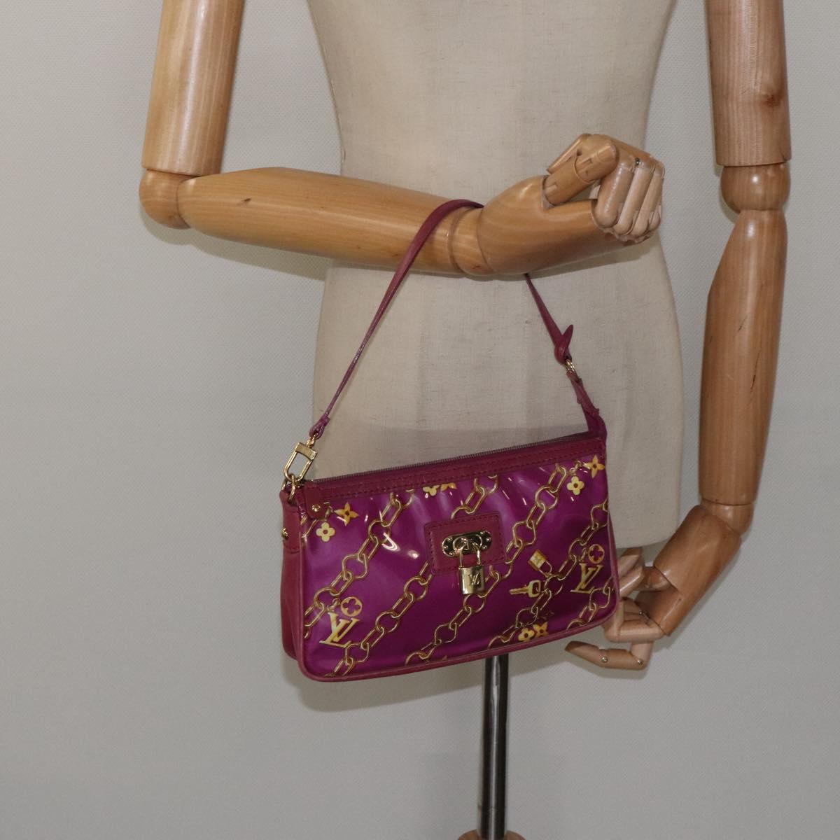 LOUIS VUITTON Monogram Charm Pochette Accessoires Fuchsia M95160 LV Auth 125630V