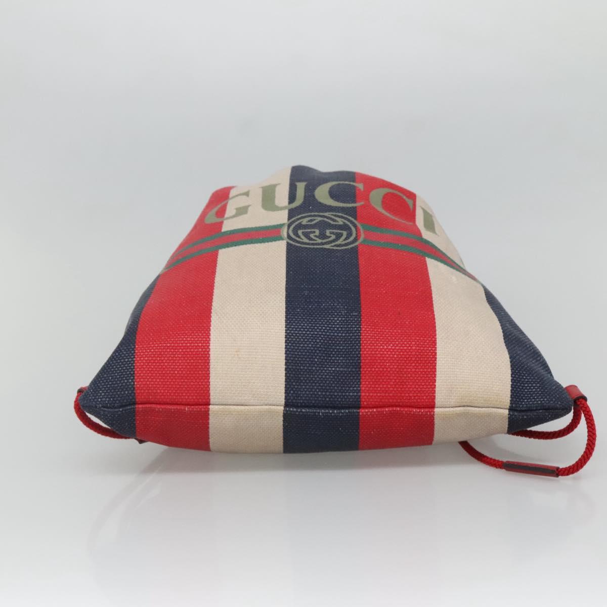 GUCCI Web Sherry Line Backpack Canvas Red Blue 473872 Auth 125637