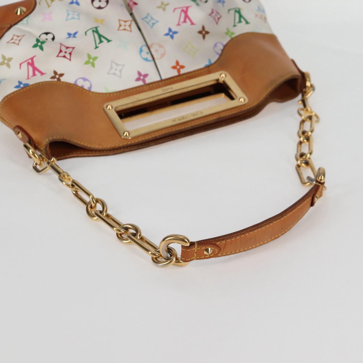 LOUIS VUITTON Monogram Multicolor Judy MM Bag 2Way White M40255 LV Auth 125654