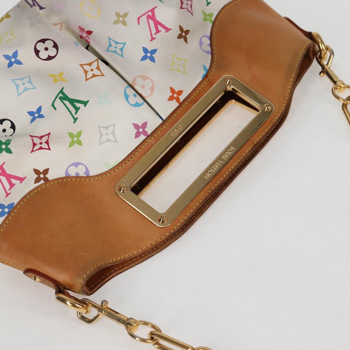 LOUIS VUITTON Monogram Multicolor Judy MM Bag 2Way White M40255 LV Auth 125654