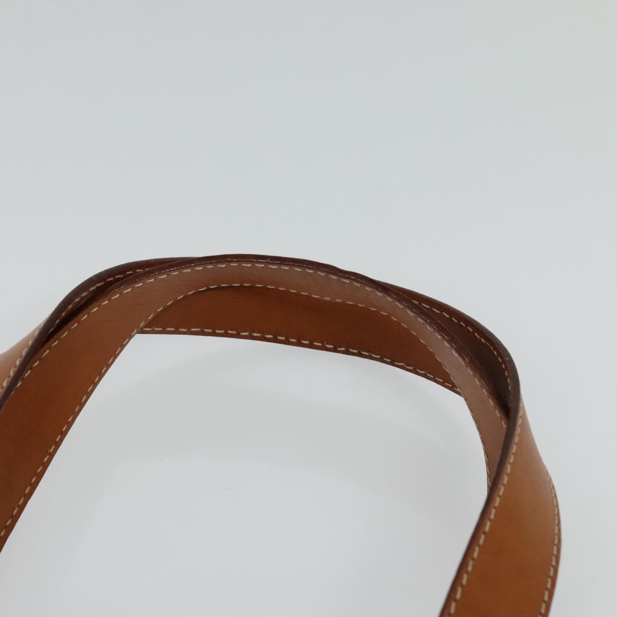 CELINE Macadam Canvas Hand Bag PVC 2way Beige Gold Auth 125690
