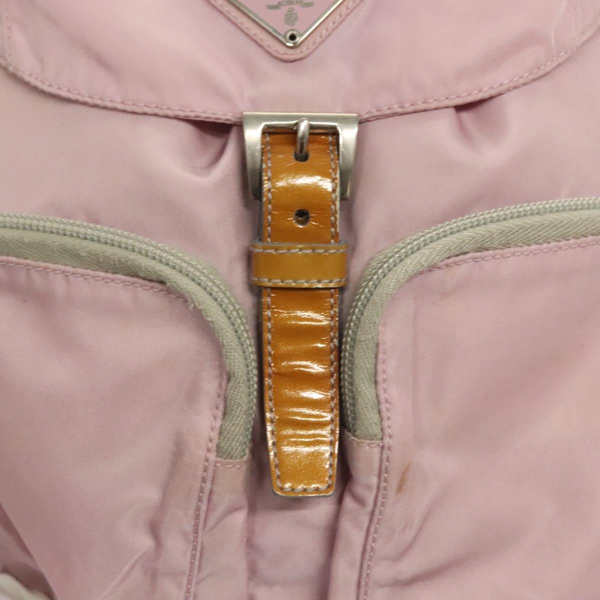 PRADA Backpack Nylon Pink Silver Auth 125696