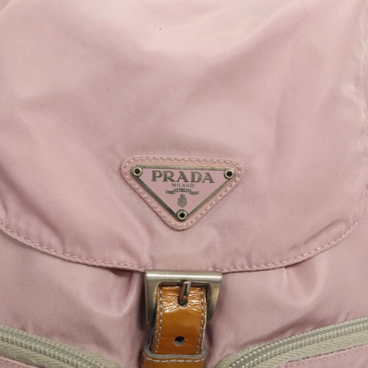 PRADA Backpack Nylon Pink Silver Auth 125696