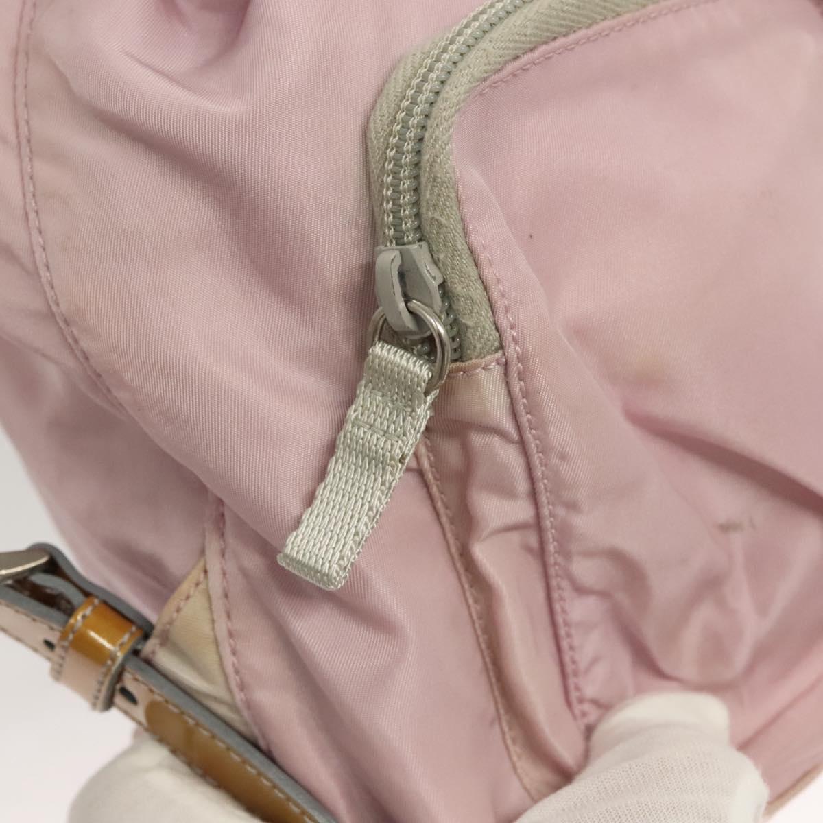 PRADA Backpack Nylon Pink Silver Auth 125696